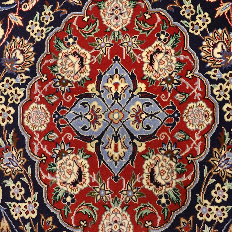 Alfombra oriental - Isfahan - Urdimbre de seda - 166 x 114 cm - azul oscuro