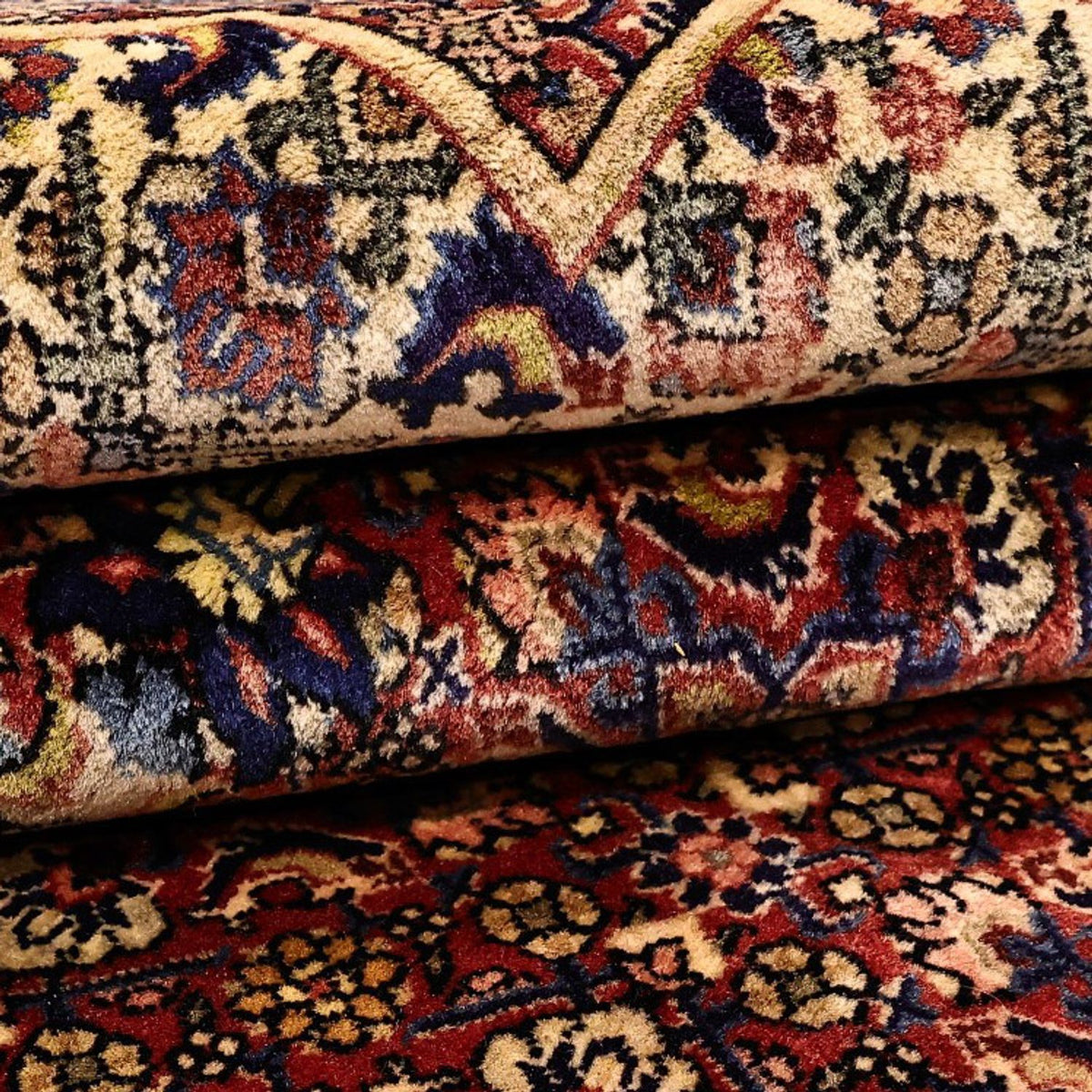 Alfombra persa - Bidjar - 216 x 144 cm - rojo oscuro