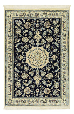 Alfombra Persa - Nain - Real - Real - 114 x 78 cm - azul oscuro