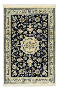 Alfombra Persa - Nain - Real - Real - 114 x 78 cm - azul oscuro