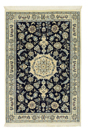 Alfombra Persa - Nain - Real - Real - 114 x 78 cm - azul oscuro