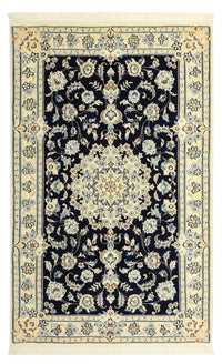 Alfombra Persa - Nain - Real - Real - 136 x 86 cm - azul oscuro