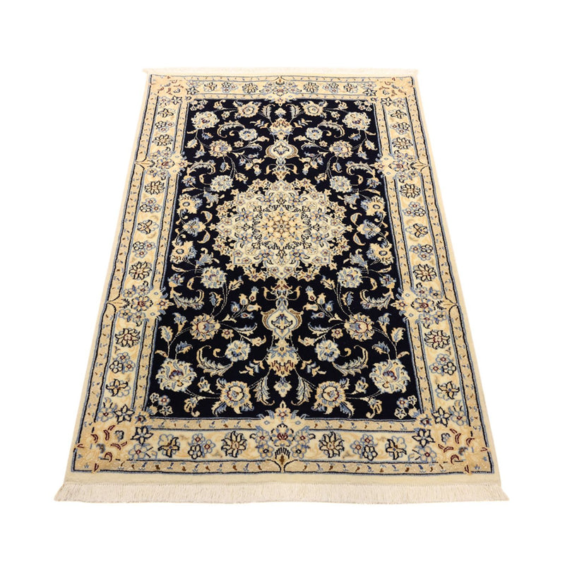 Alfombra Persa - Nain - Real - Real - 136 x 86 cm - azul oscuro