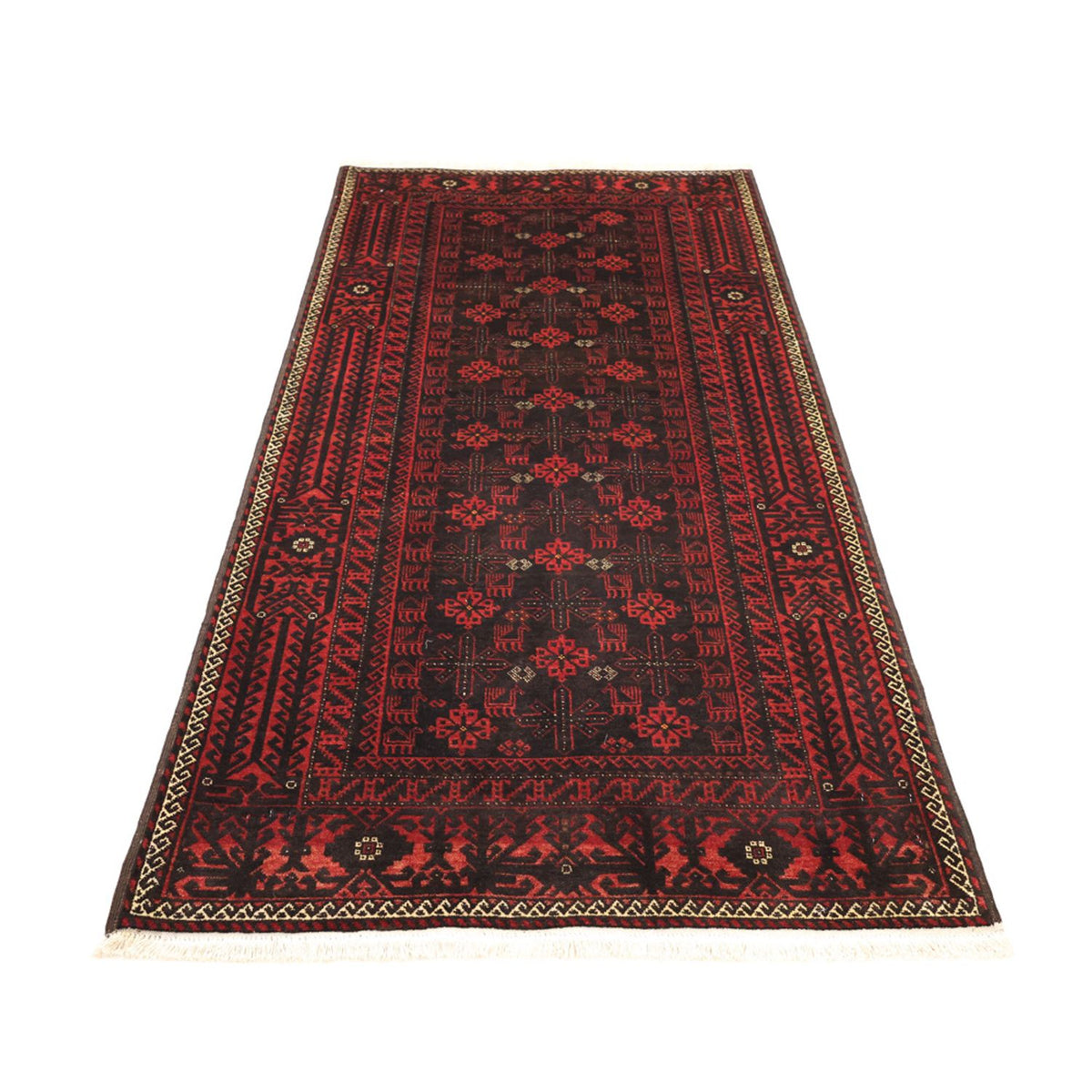 Alfombra Belutsch - 190 x 107 cm - rojo oscuro