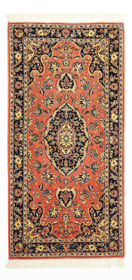 Alfombra persa - Keshan - Urdimbre de seda - 122 x 59 cm - rojo