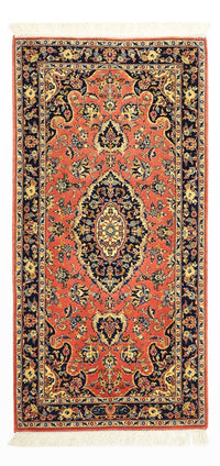 Alfombra persa - Keshan - Urdimbre de seda - 122 x 59 cm - rojo