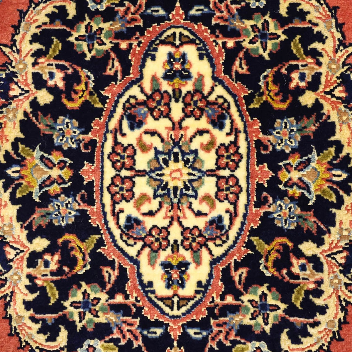 Alfombra persa - Keshan - Urdimbre de seda - 122 x 59 cm - rojo
