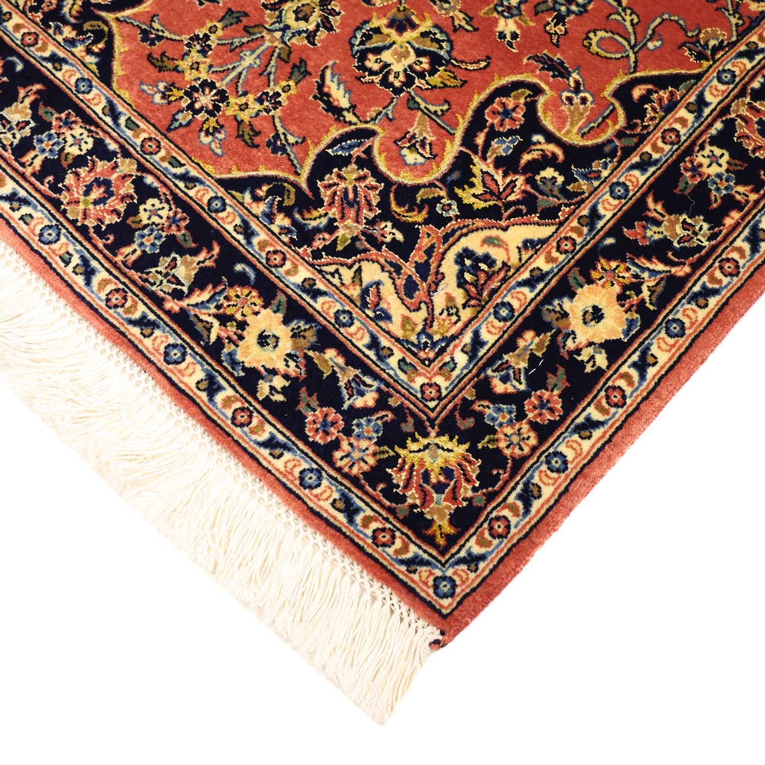 Alfombra persa - Keshan - Urdimbre de seda - 122 x 59 cm - rojo