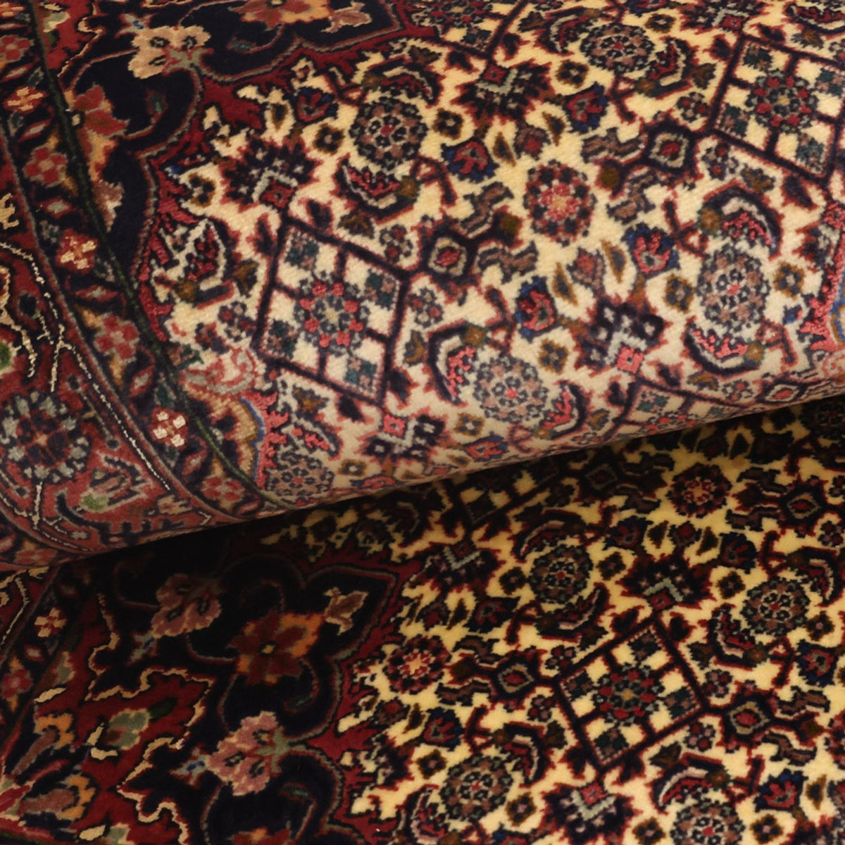 Alfombra persa - Bidjar - 140 x 70 cm - beige oscuro