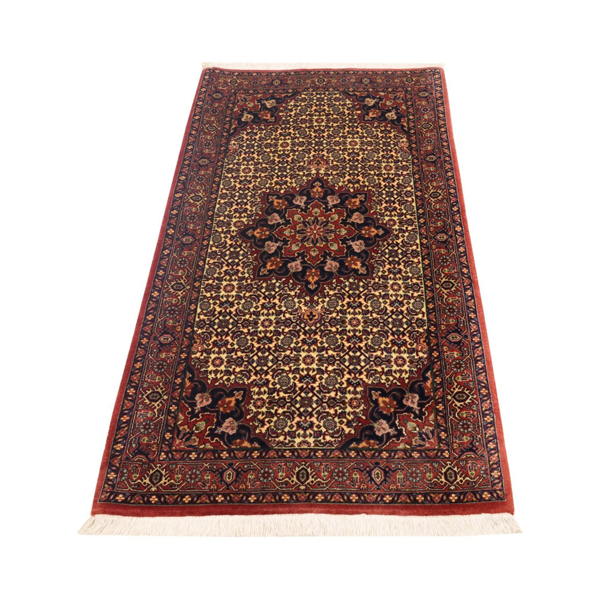 Alfombra persa - Bidjar - 140 x 70 cm - beige oscuro