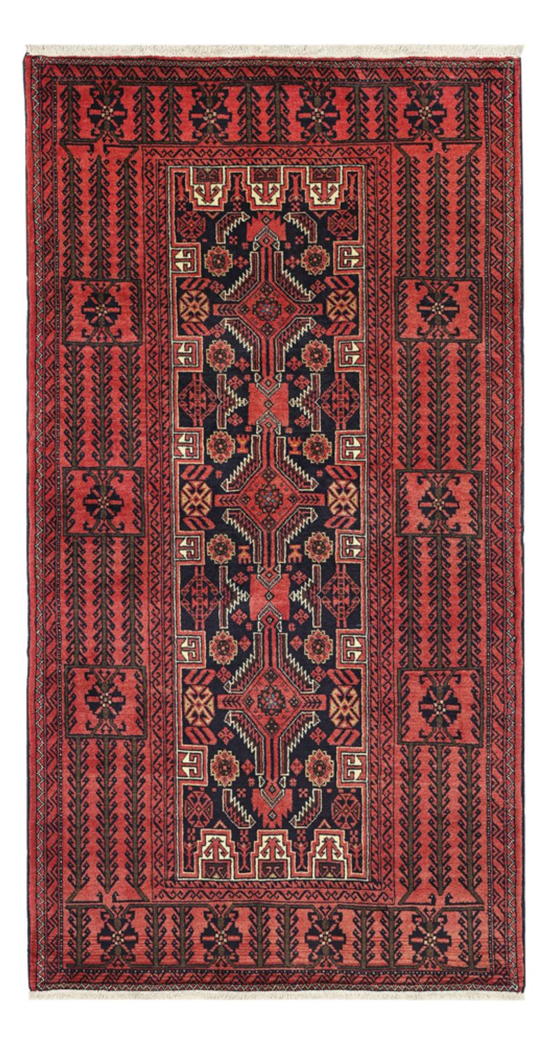 Alfombra de pasillo Alfombra Belutsch - 195 x 100 cm - rojo oscuro