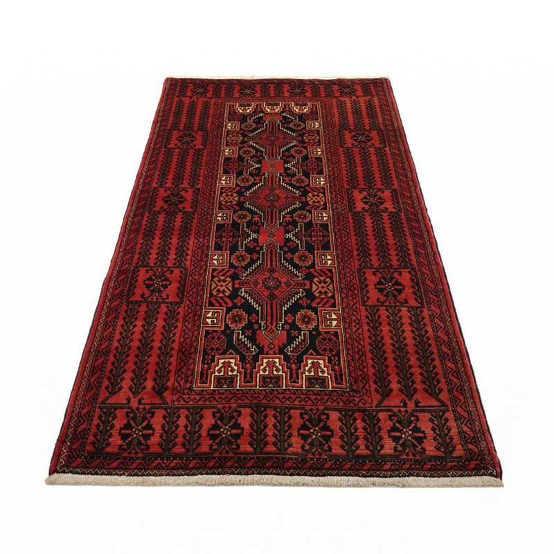 Alfombra de pasillo Alfombra Belutsch - 195 x 100 cm - rojo oscuro