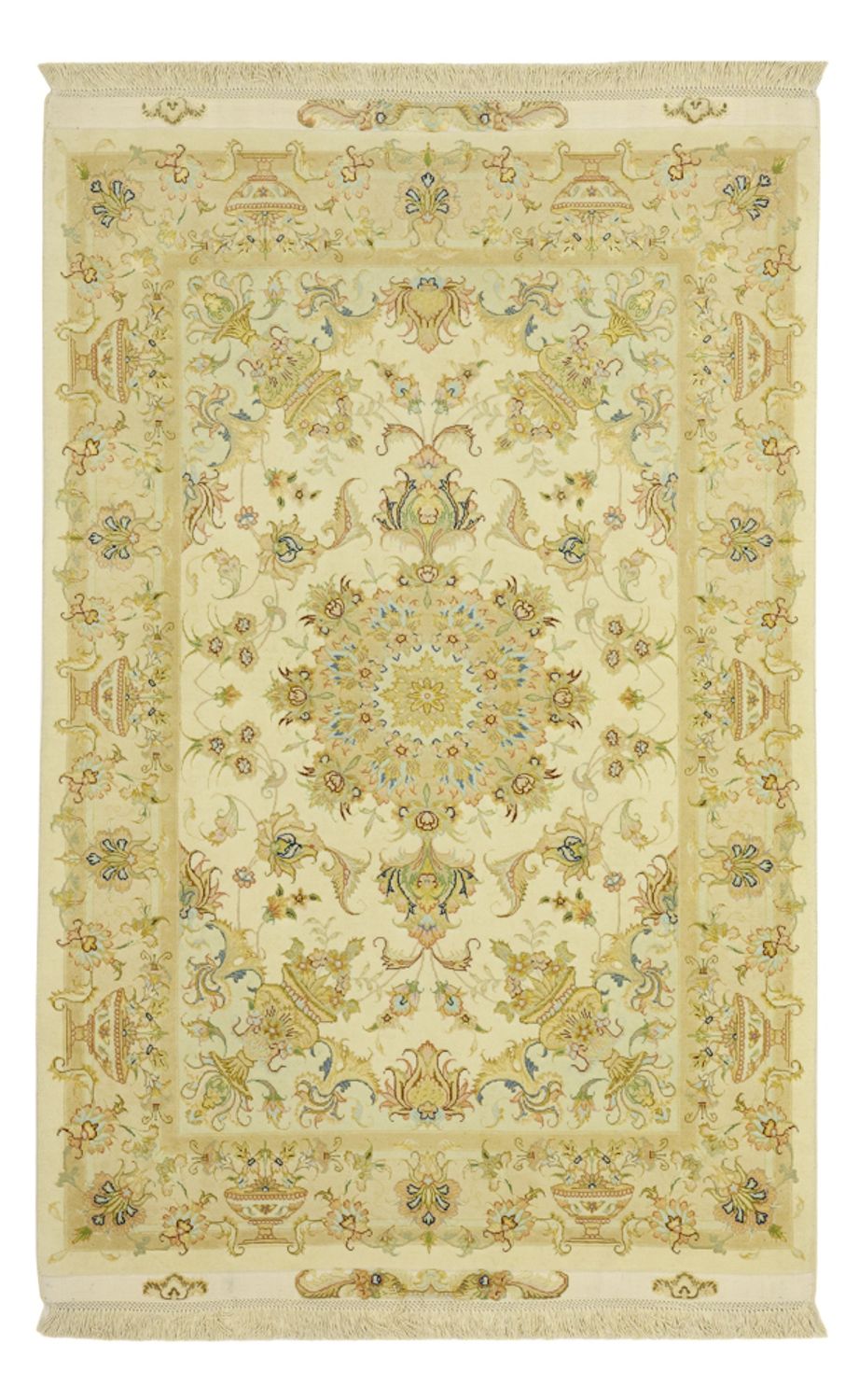 Alfombra Persa - Tabriz - Prima - Urdimbre de seda - 160 x 97 cm - arena