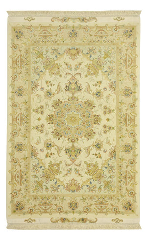 Alfombra Persa - Tabriz - Prima - Urdimbre de seda - 160 x 97 cm - arena
