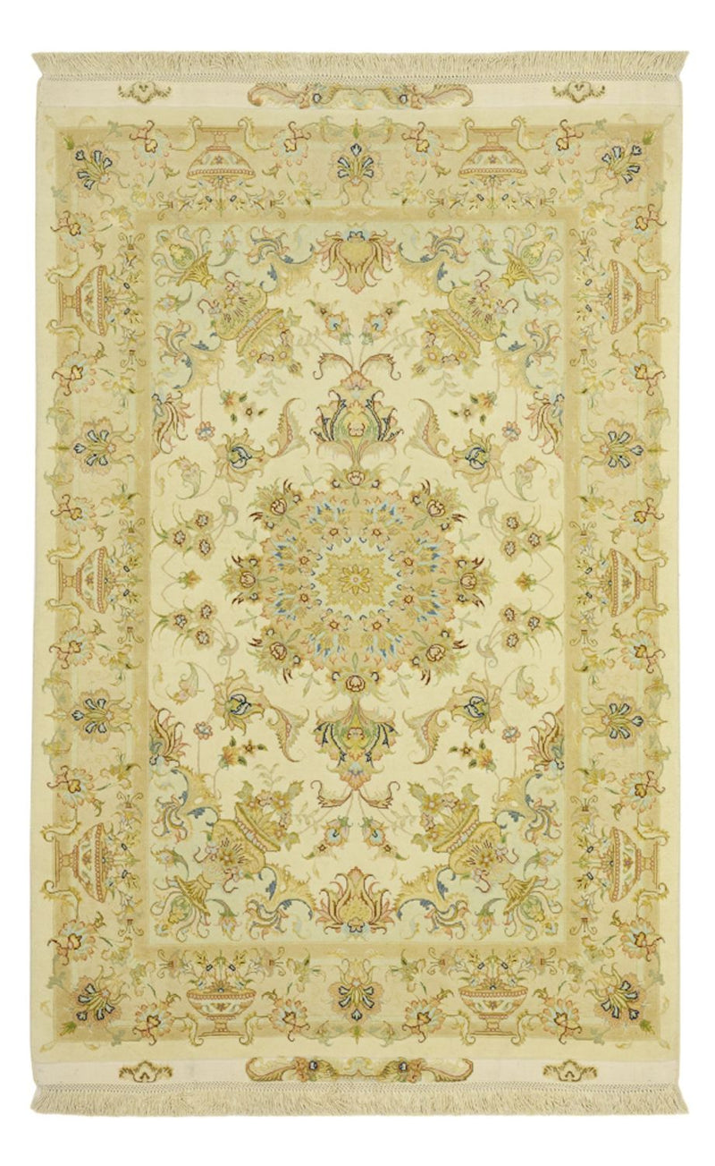 Alfombra Persa - Tabriz - Prima - Urdimbre de seda - 160 x 97 cm - arena