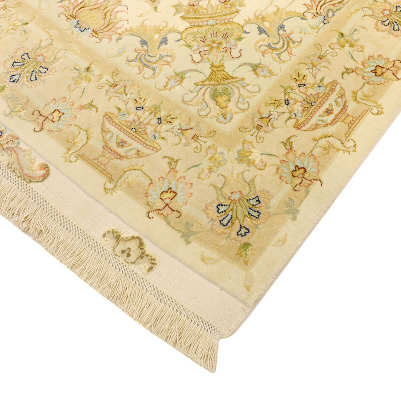 Alfombra Persa - Tabriz - Prima - Urdimbre de seda - 160 x 97 cm - arena