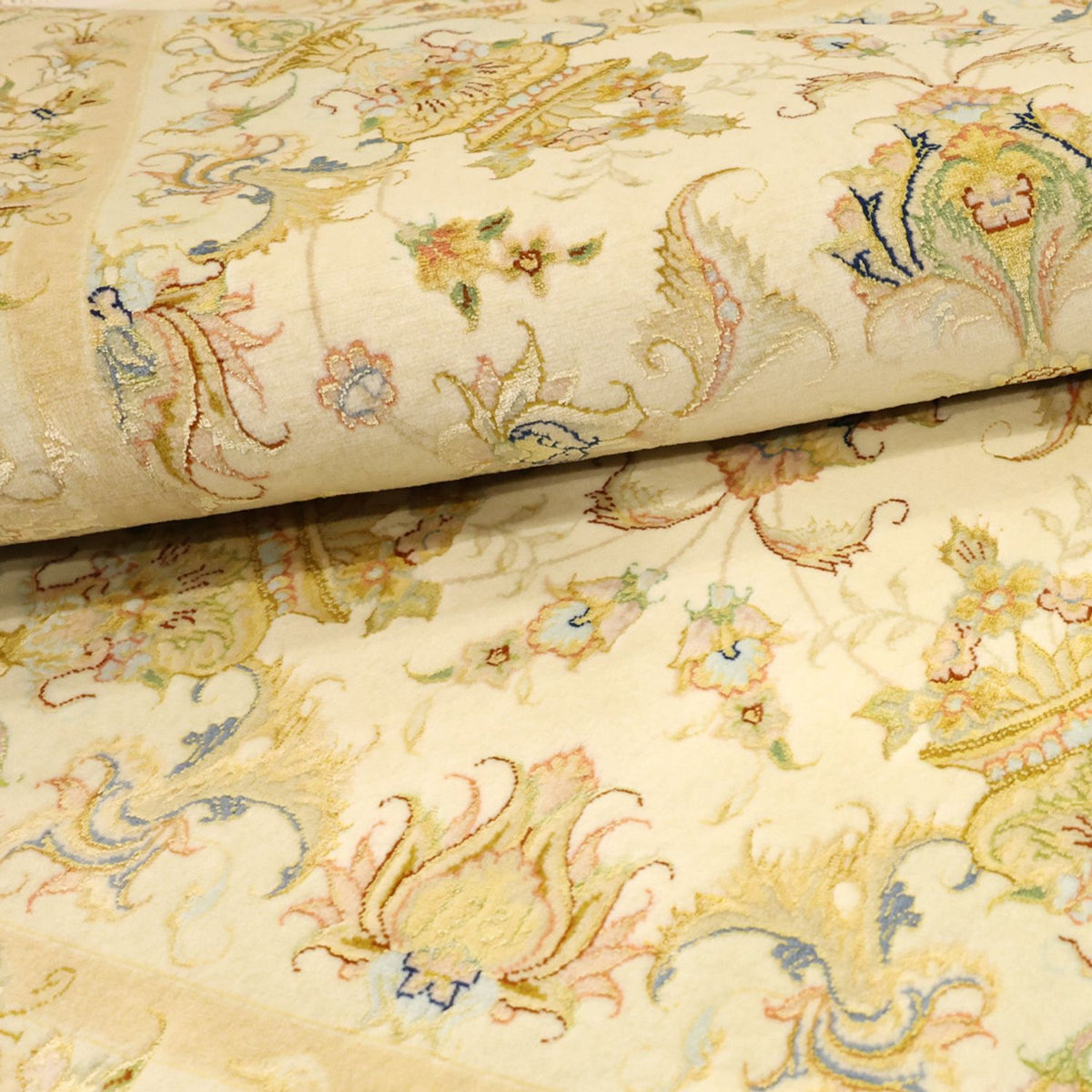 Alfombra Persa - Tabriz - Prima - Urdimbre de seda - 160 x 97 cm - arena