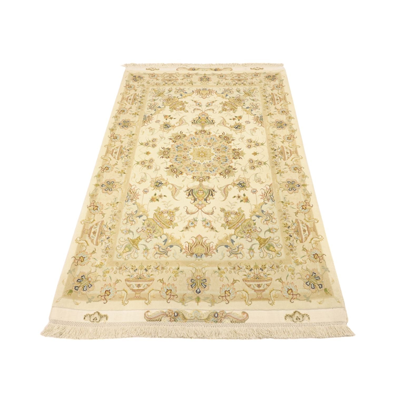 Alfombra Persa - Tabriz - Prima - Urdimbre de seda - 160 x 97 cm - arena