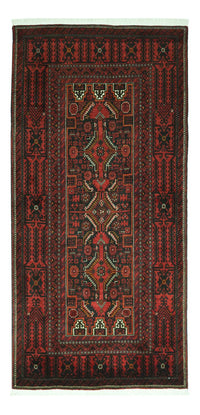 Alfombra de pasillo Alfombra Belutsch - 201 x 97 cm - rojo oscuro