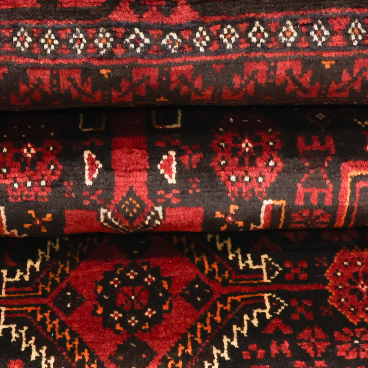 Alfombra de pasillo Alfombra Belutsch - 201 x 97 cm - rojo oscuro