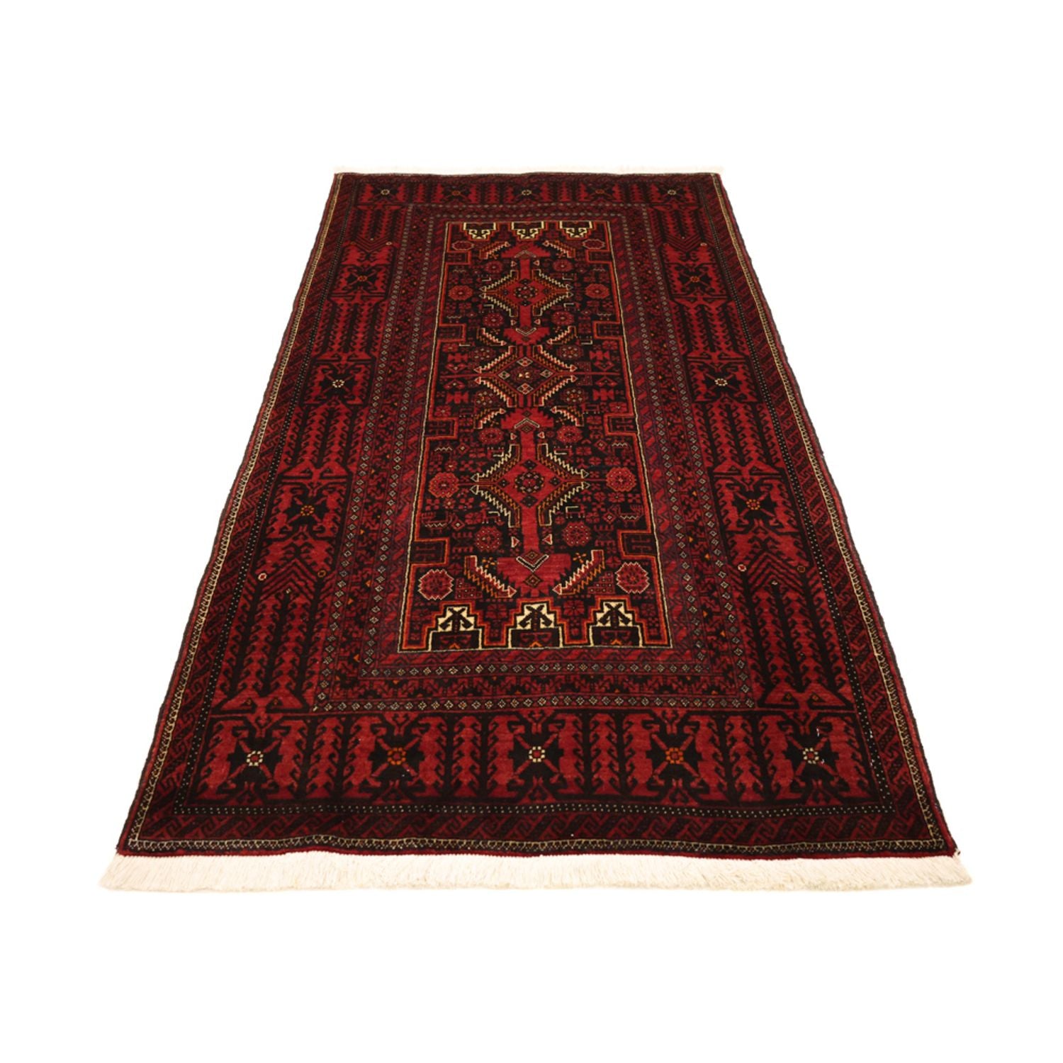 Alfombra de pasillo Alfombra Belutsch - 201 x 97 cm - rojo oscuro
