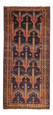 Alfombra de pasillo Alfombra Belutsch - 274 x 125 cm - azul oscuro