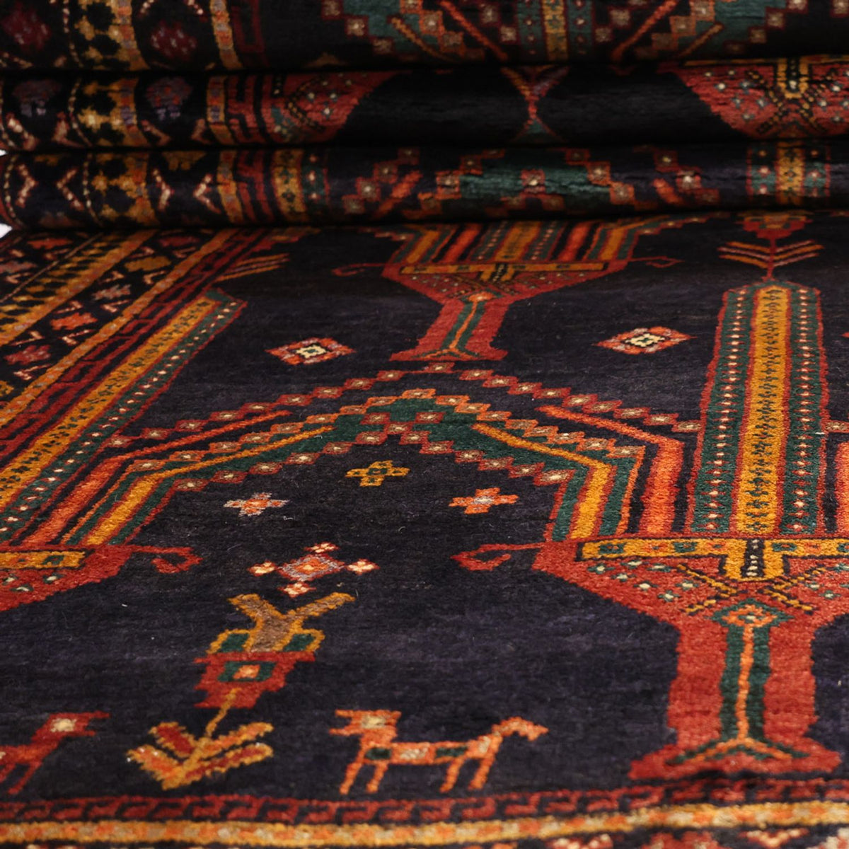 Alfombra de pasillo Alfombra Belutsch - 274 x 125 cm - azul oscuro