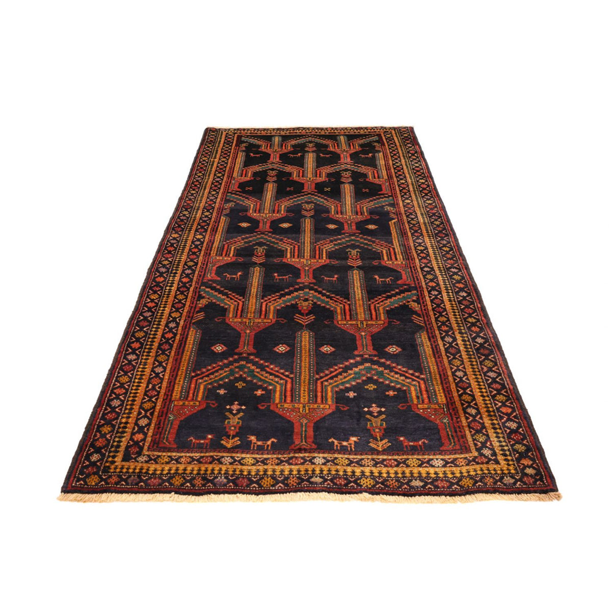 Alfombra de pasillo Alfombra Belutsch - 274 x 125 cm - azul oscuro
