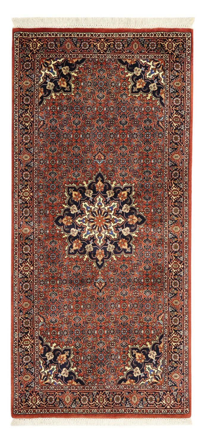 Alfombra persa - Bidjar - Real - 150 x 70 cm - rojo oscuro