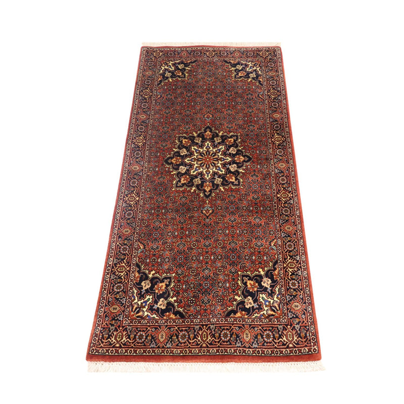Alfombra persa - Bidjar - Real - 150 x 70 cm - rojo oscuro