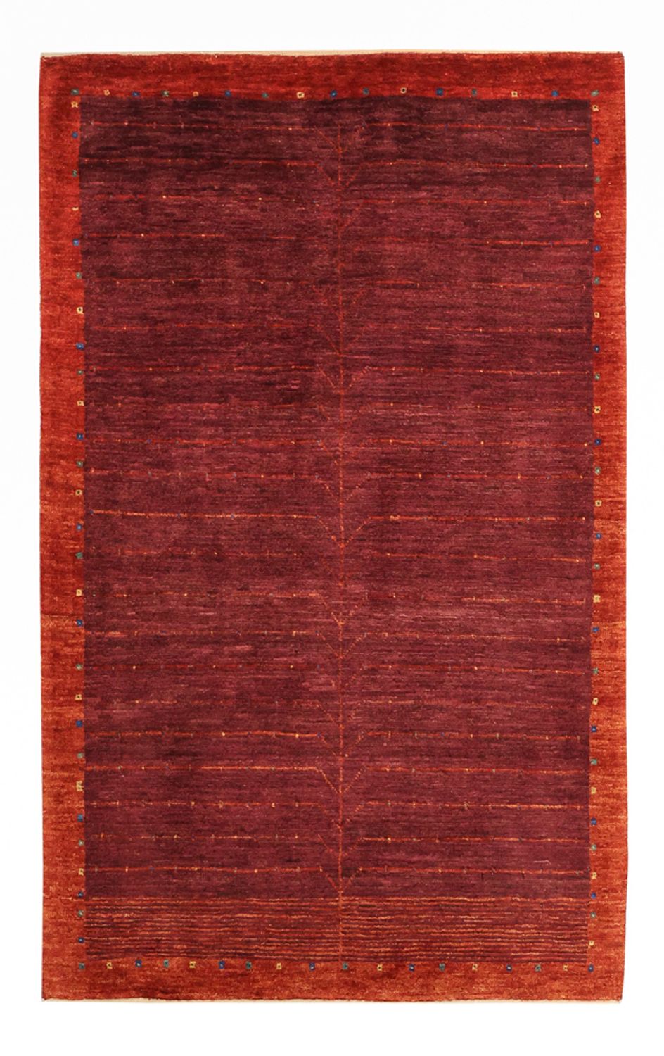 Alfombra Gabbeh - Persa Kashkuli - 130 x 81 cm - rojo oscuro