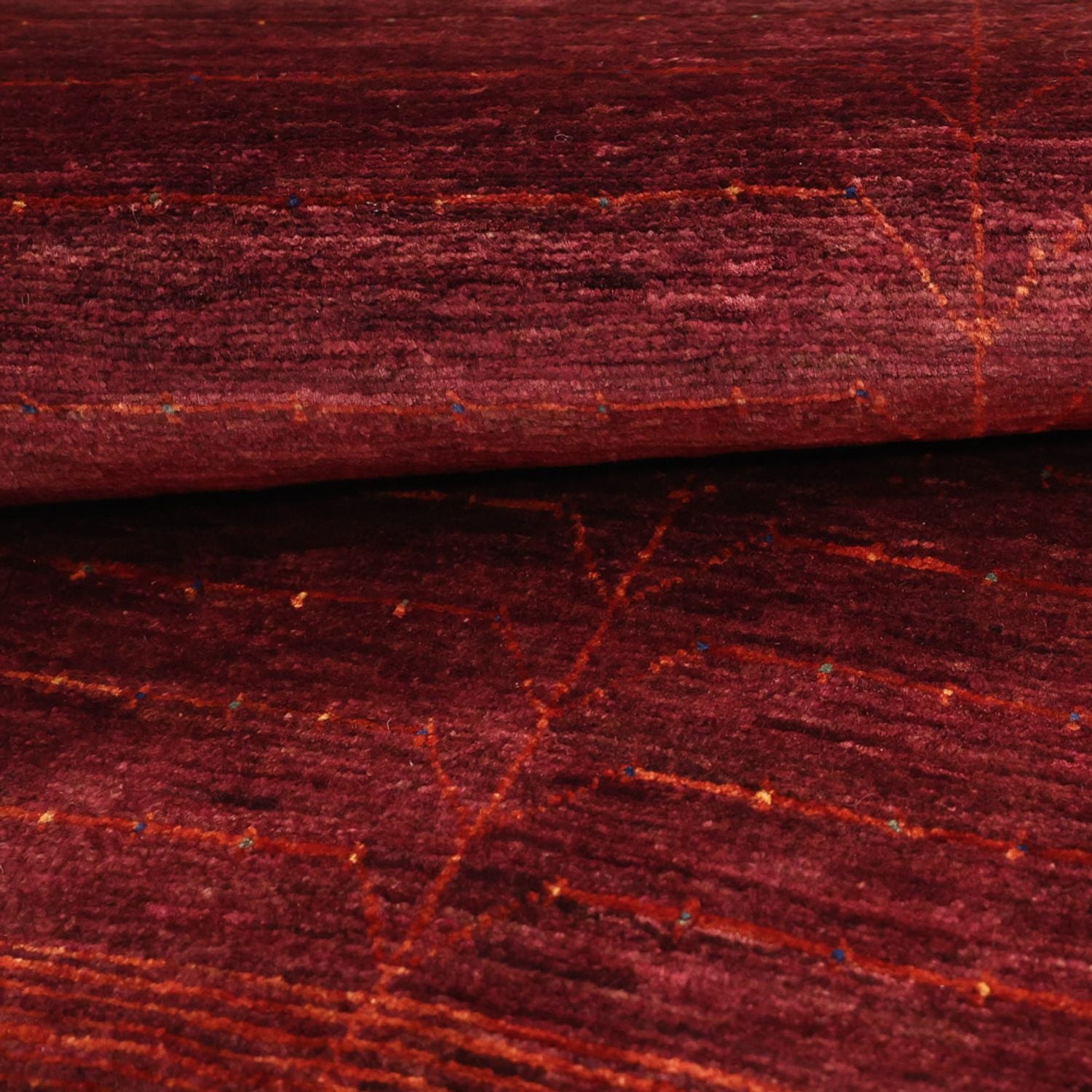 Alfombra Gabbeh - Persa Kashkuli - 130 x 81 cm - rojo oscuro