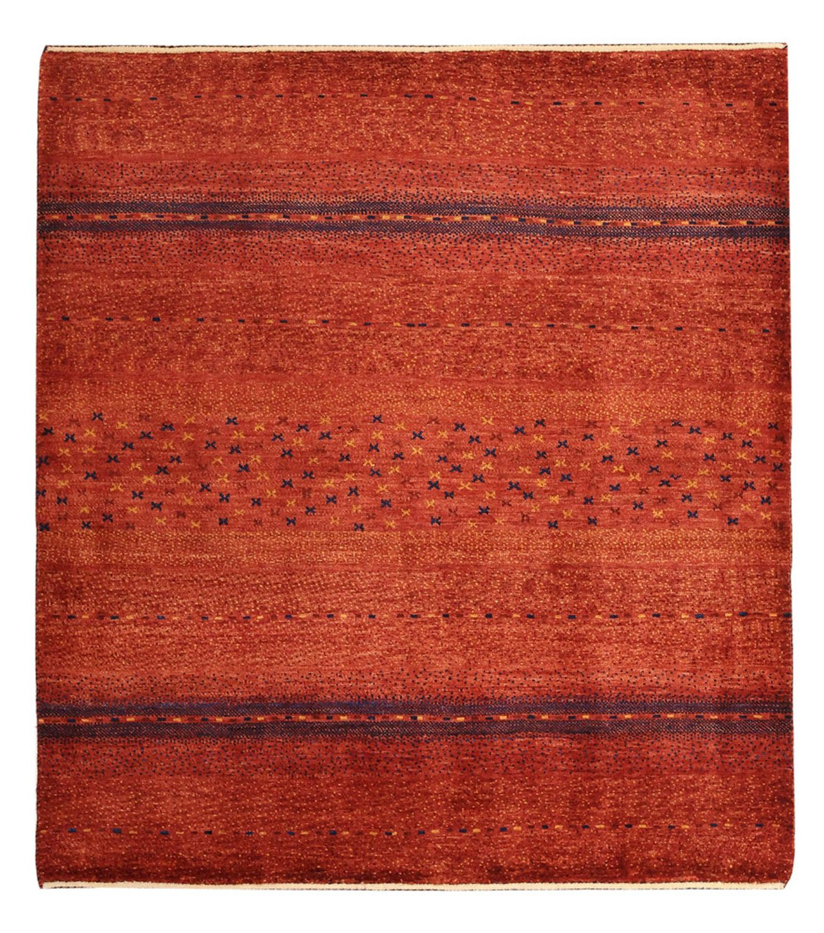 Alfombra Gabbeh - Persa Kashkuli cuadrado  - 116 x 102 cm - multicolor
