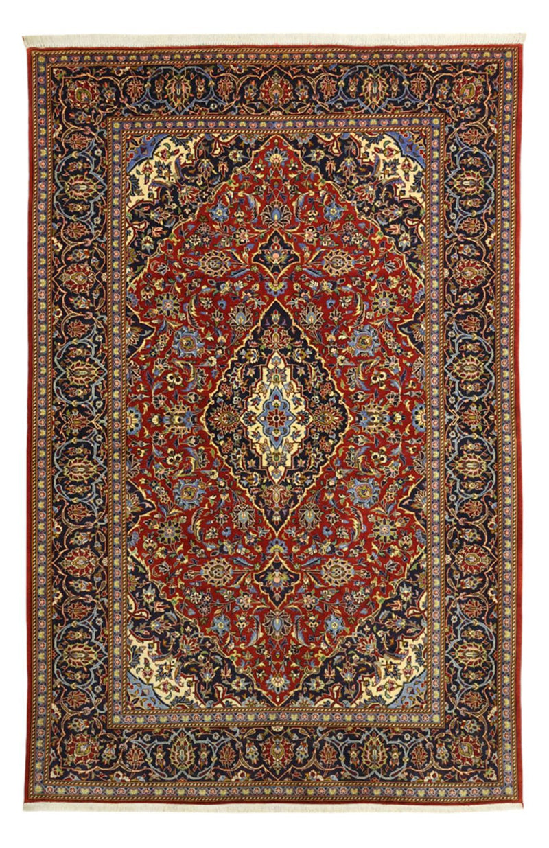 Alfombra persa - Keshan - 222 x 144 cm - rojo