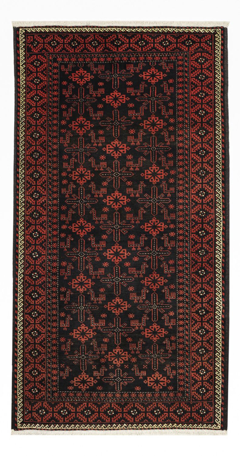 Alfombra de pasillo Alfombra Belutsch - 197 x 105 cm - rojo oscuro
