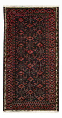 Alfombra de pasillo Alfombra Belutsch - 197 x 105 cm - rojo oscuro