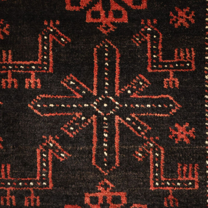 Alfombra de pasillo Alfombra Belutsch - 197 x 105 cm - rojo oscuro