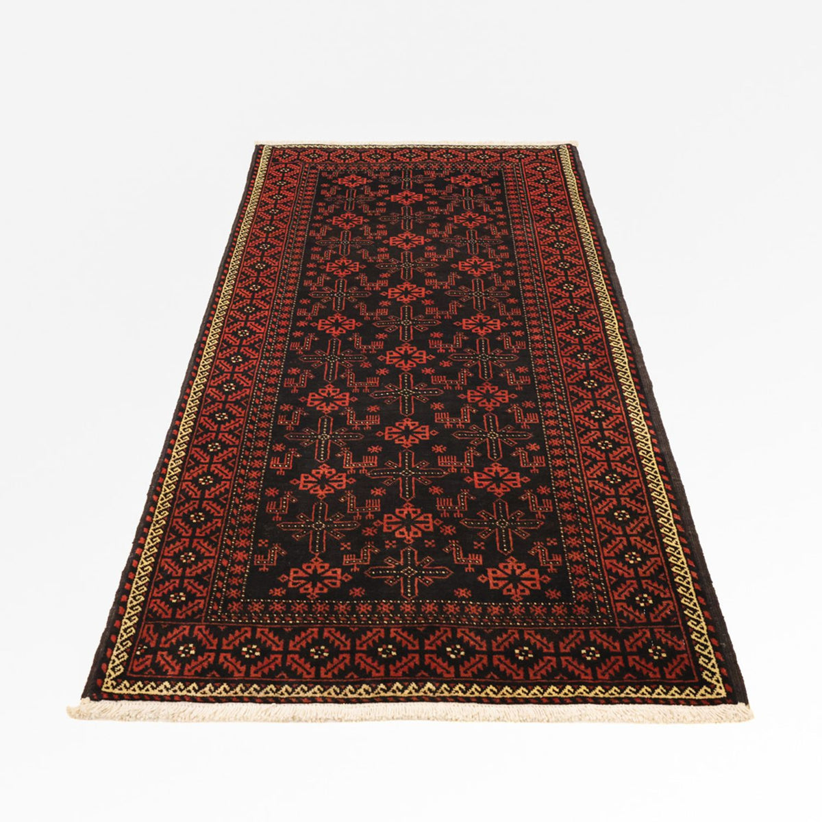 Alfombra de pasillo Alfombra Belutsch - 197 x 105 cm - rojo oscuro