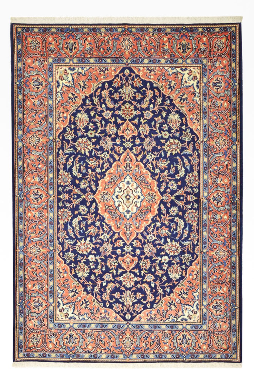 Alfombra persa - Keshan - 169 x 114 cm - azul oscuro