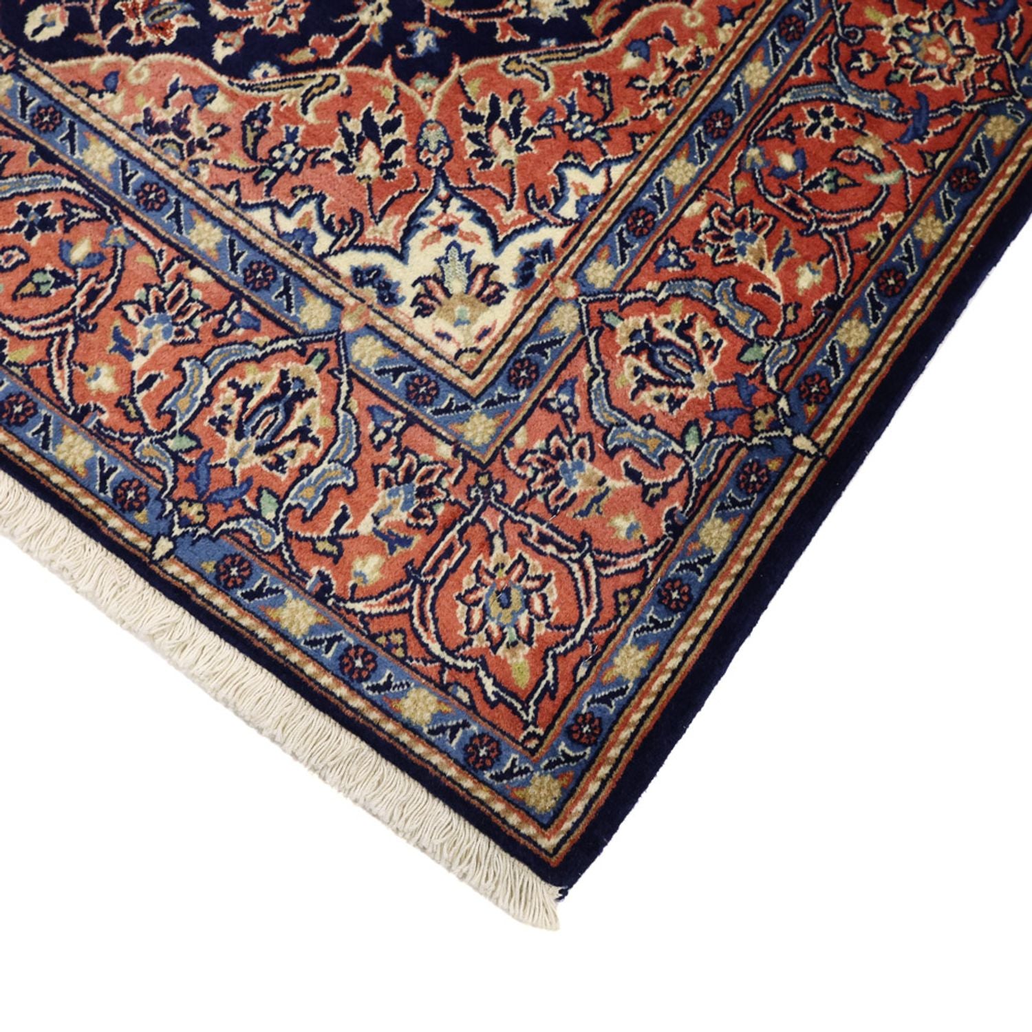 Alfombra persa - Keshan - 169 x 114 cm - azul oscuro