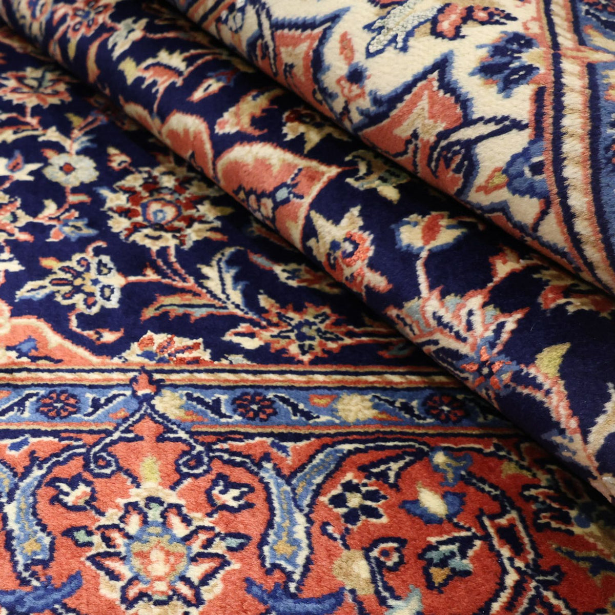 Alfombra persa - Keshan - 169 x 114 cm - azul oscuro