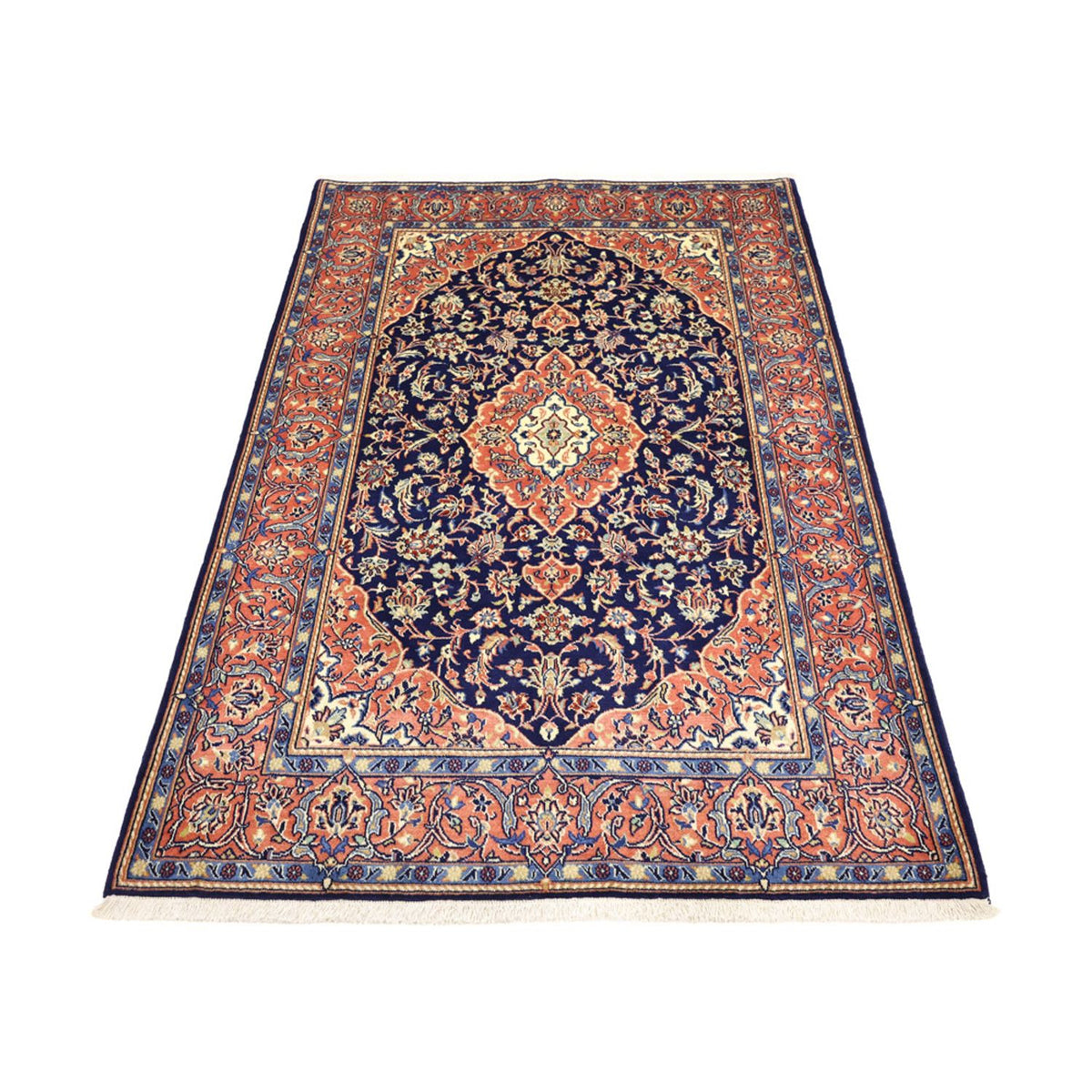 Alfombra persa - Keshan - 169 x 114 cm - azul oscuro