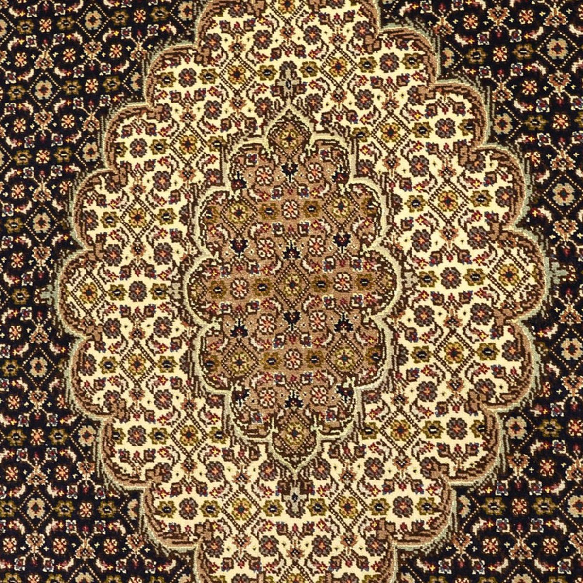 Alfombra Persa - Tabriz - Real - Urdimbre de seda - 160 x 98 cm - beige oscuro