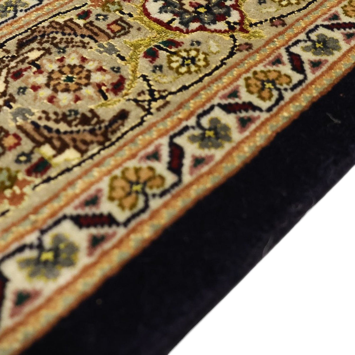 Alfombra Persa - Tabriz - Real - Urdimbre de seda - 160 x 98 cm - beige oscuro