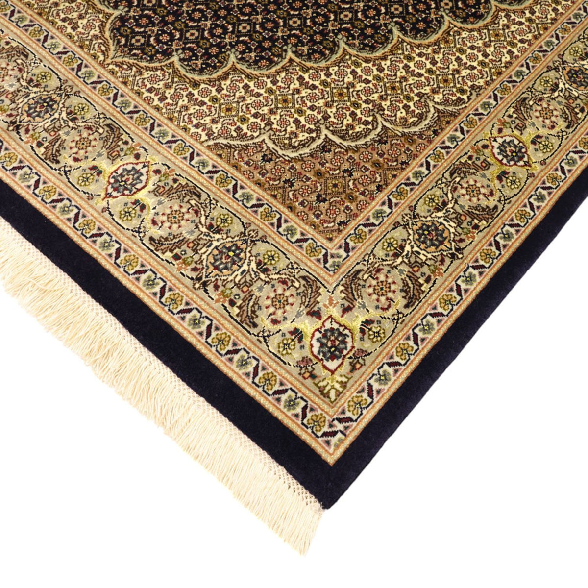 Alfombra Persa - Tabriz - Real - Urdimbre de seda - 160 x 98 cm - beige oscuro