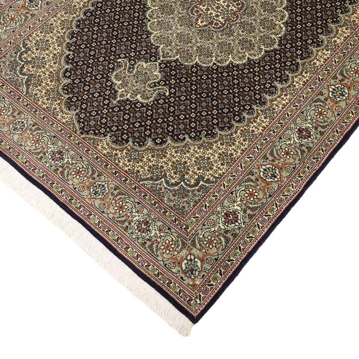 Alfombra Persa - Tabriz - Real - 147 x 100 cm - beige oscuro
