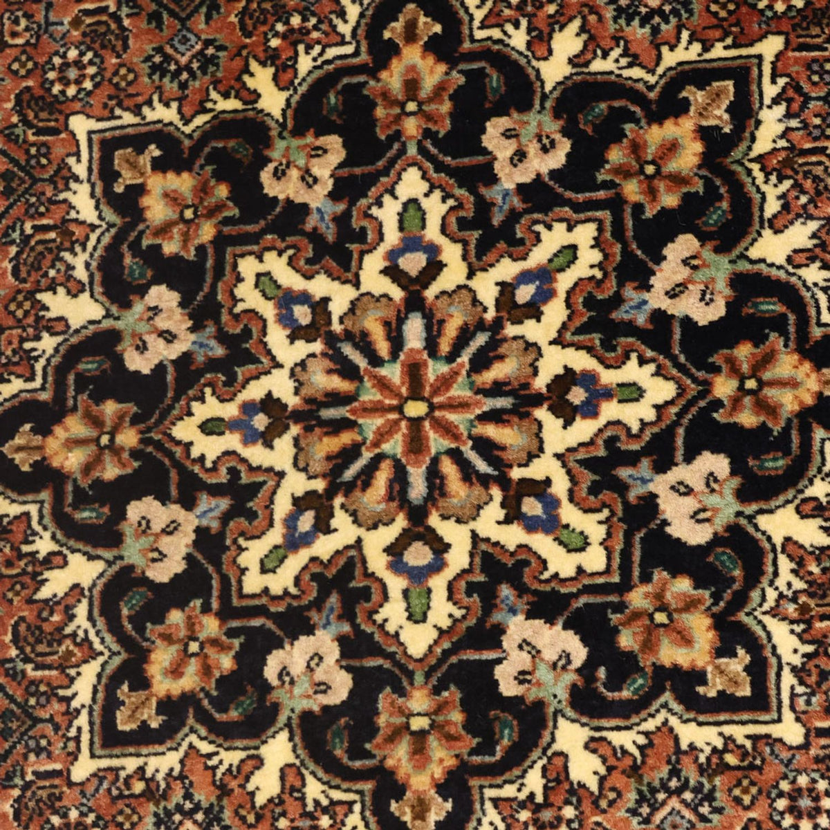 Alfombra persa - Bidjar - 133 x 73 cm - beige oscuro