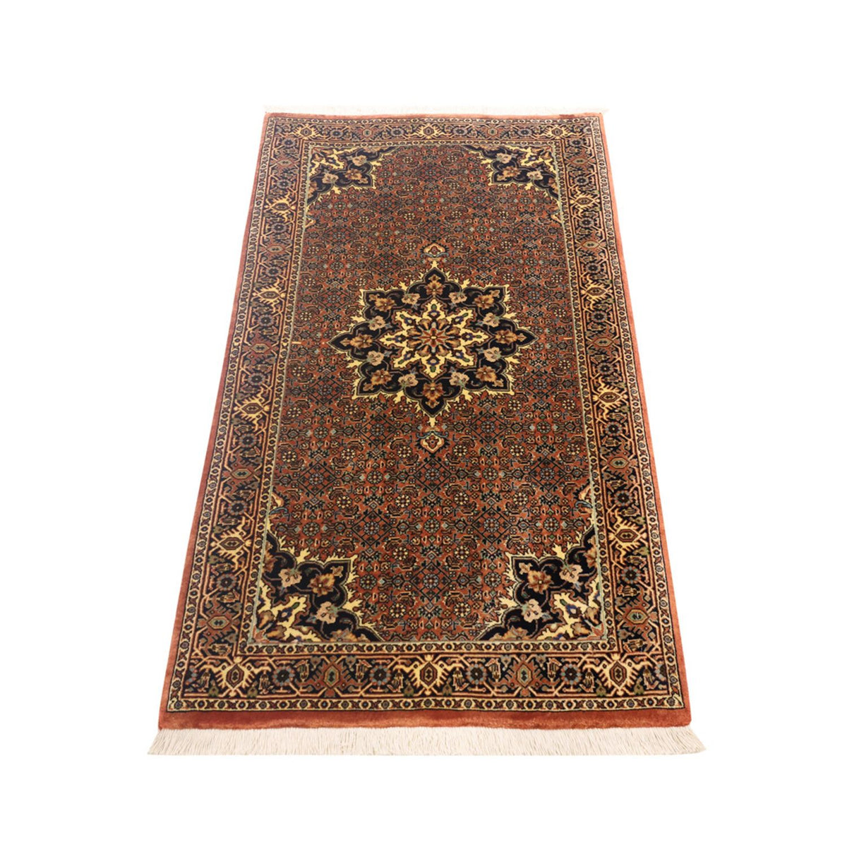 Alfombra persa - Bidjar - 133 x 73 cm - beige oscuro
