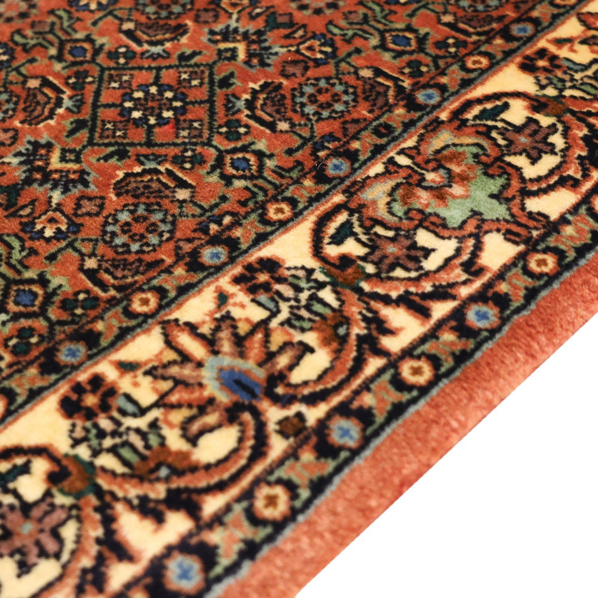 Alfombra persa - Bidjar - 144 x 71 cm - beige oscuro