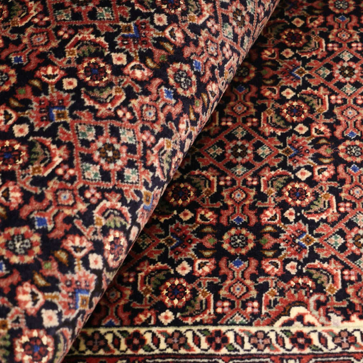 Alfombra persa - Bidjar - 146 x 90 cm - beige oscuro